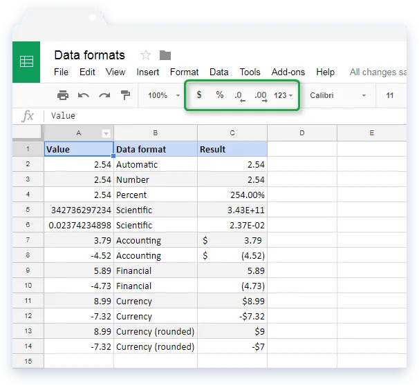 Google Sheets data format guide - Sheetgo Blog