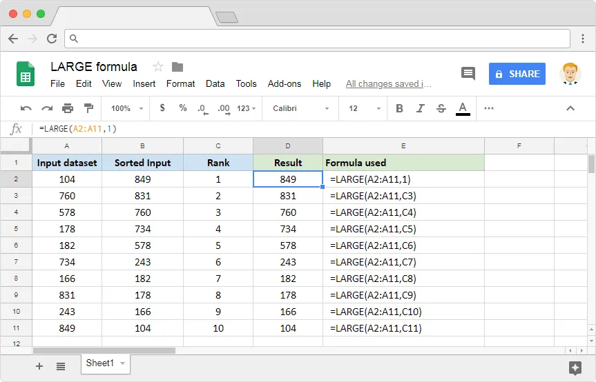 How To Use The Large Formula In Google Sheets Sheetgo Blog