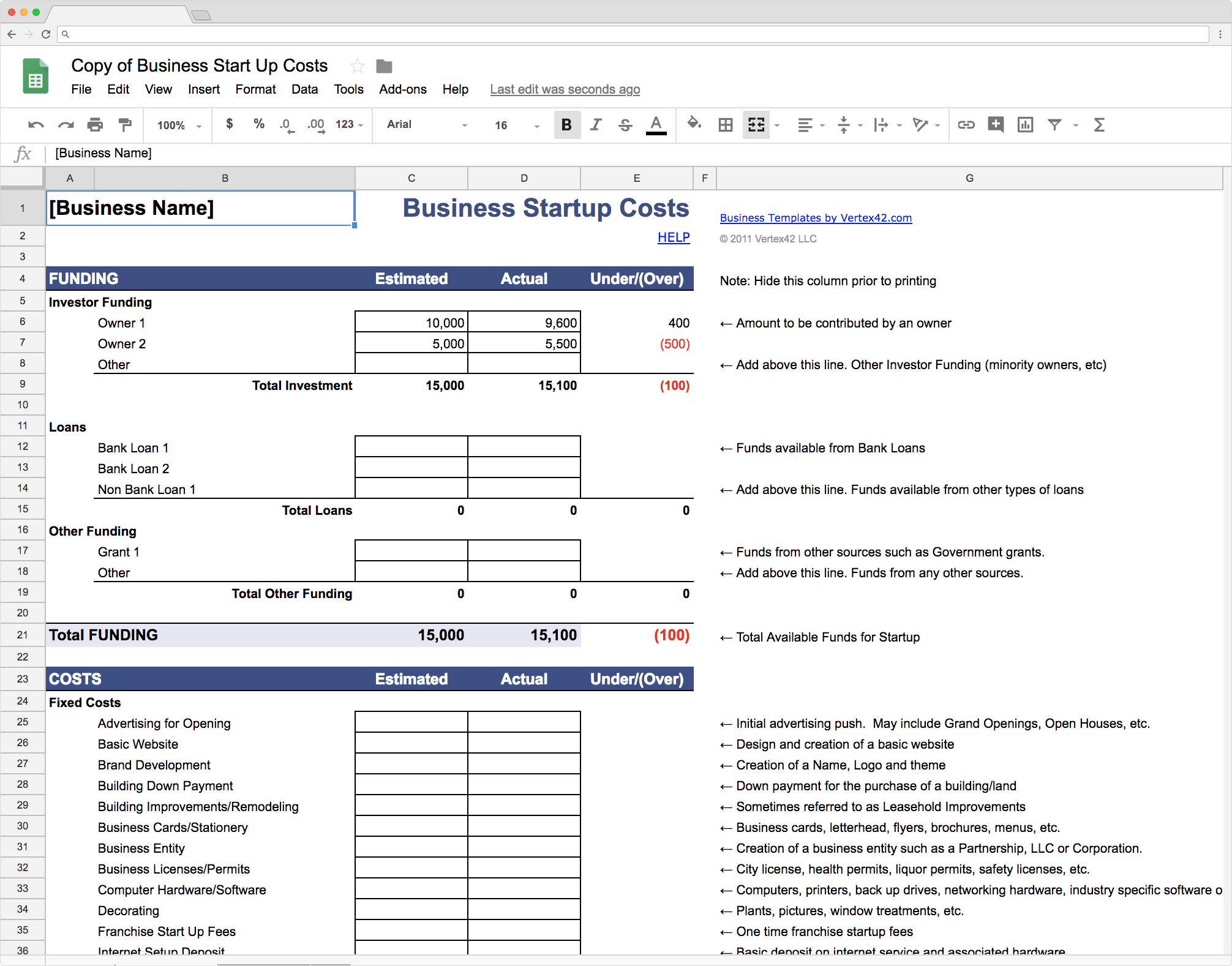 Google Sheets Financial Templates