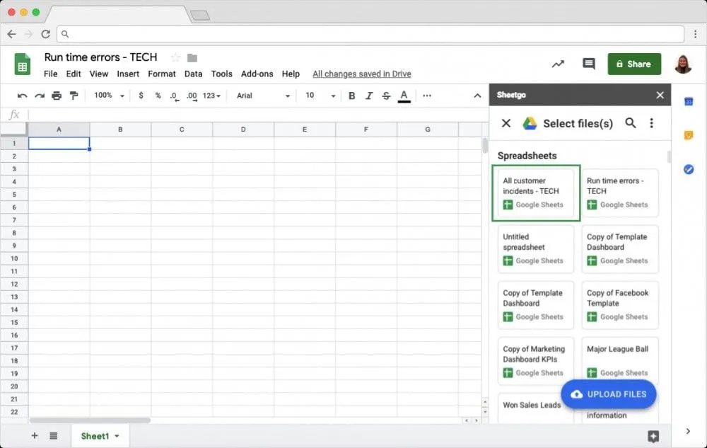 Transfer Formatted Google Sheets: Select Files