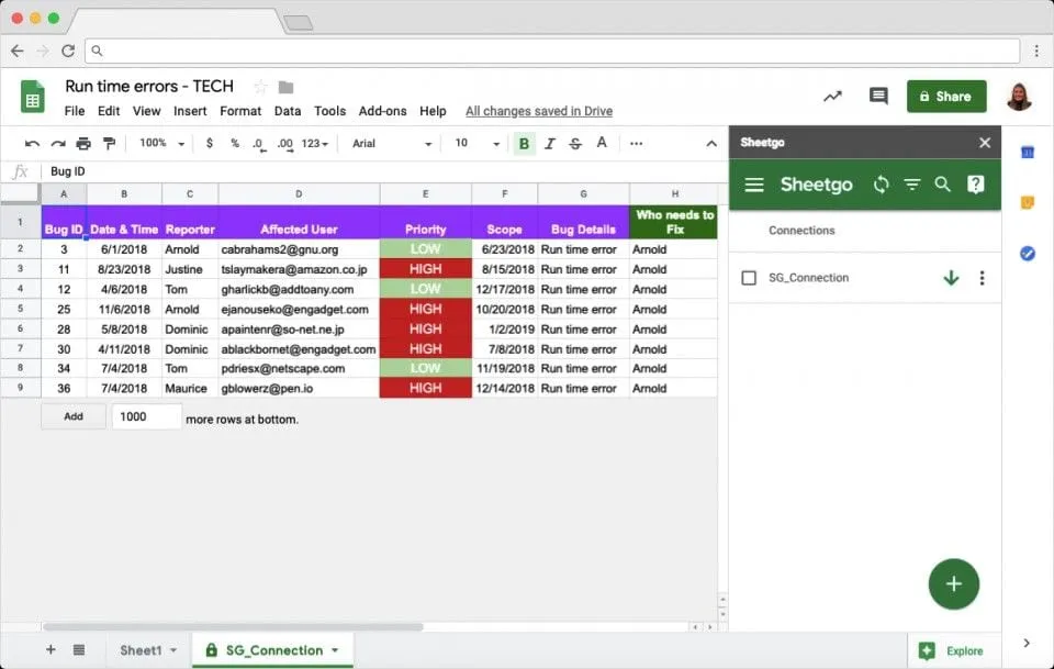 Automatically Import Filtered Data in Google Sheets: Saving Connection