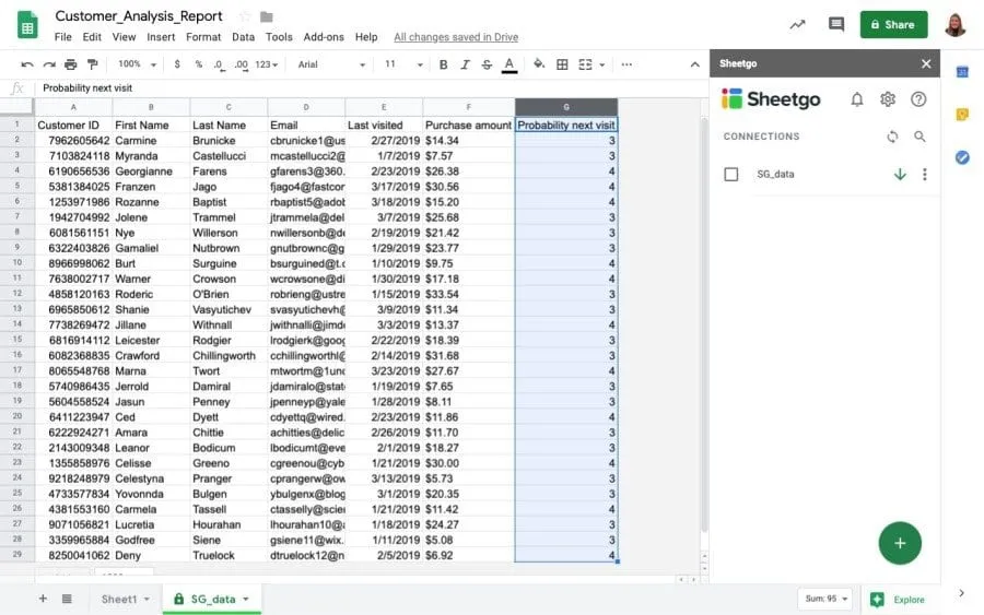 transfer excel to google sheets