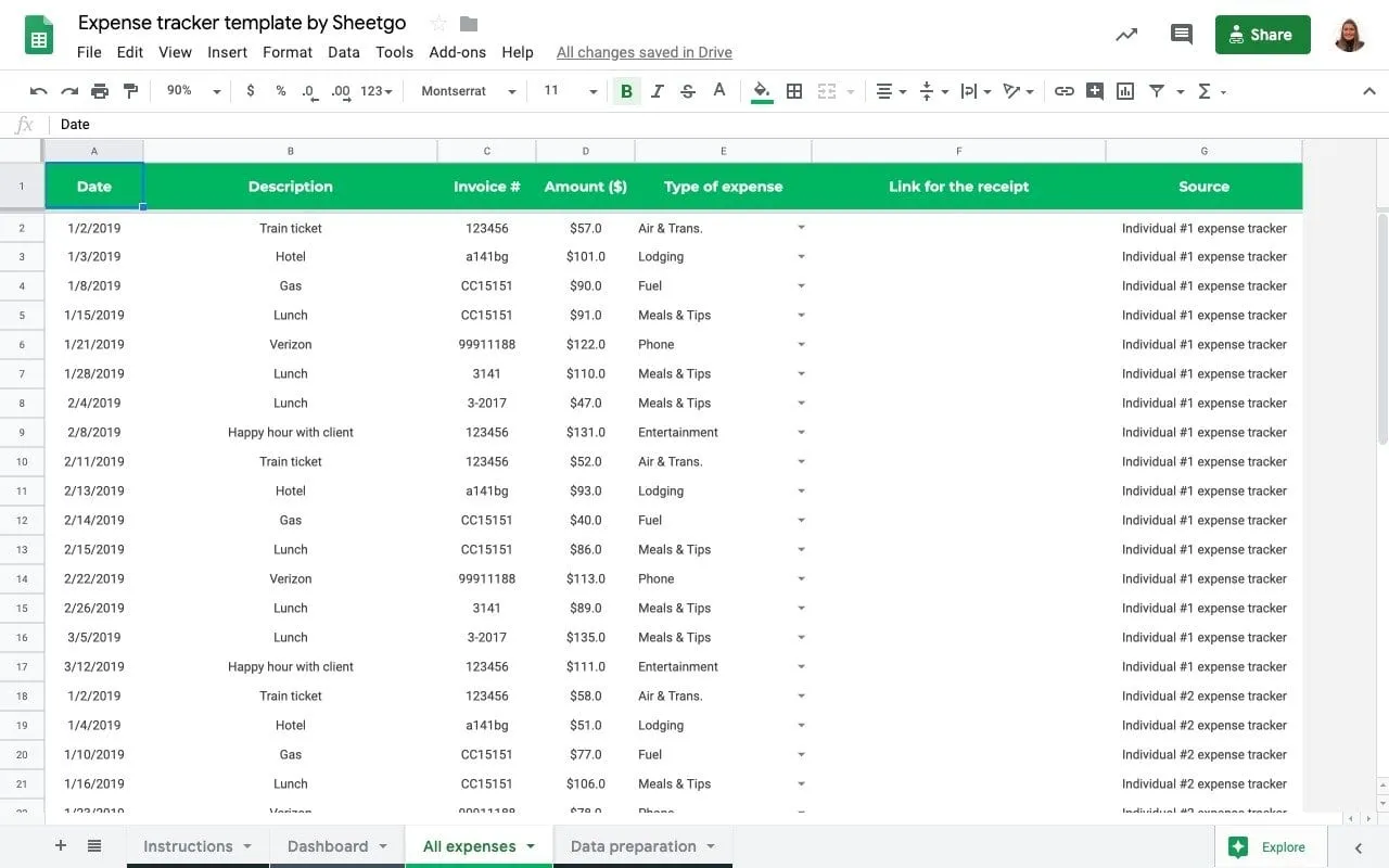 Money Tracker Template from blog.sheetgo.com