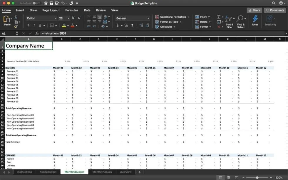 best excel budget template 2021