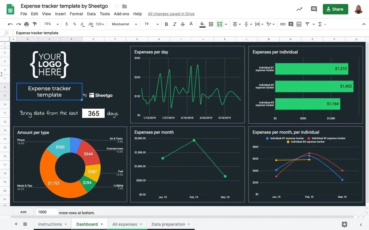 income and expense tracker google sheets