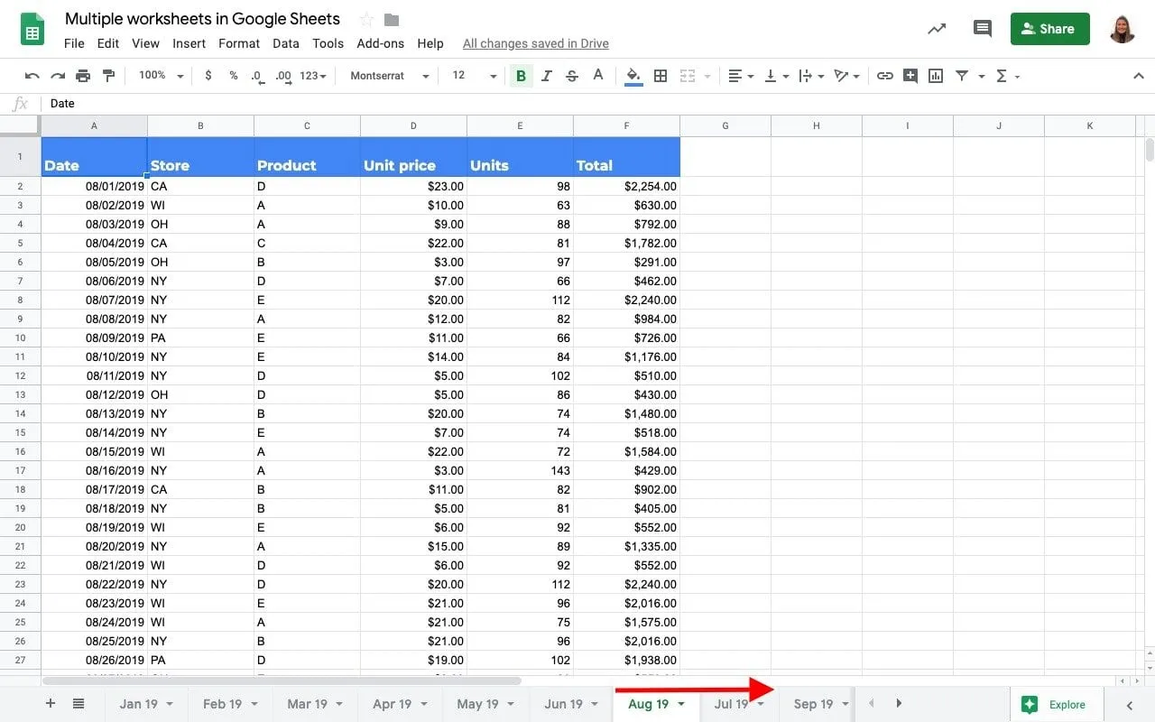 google doc keyboard shortcut to end of document