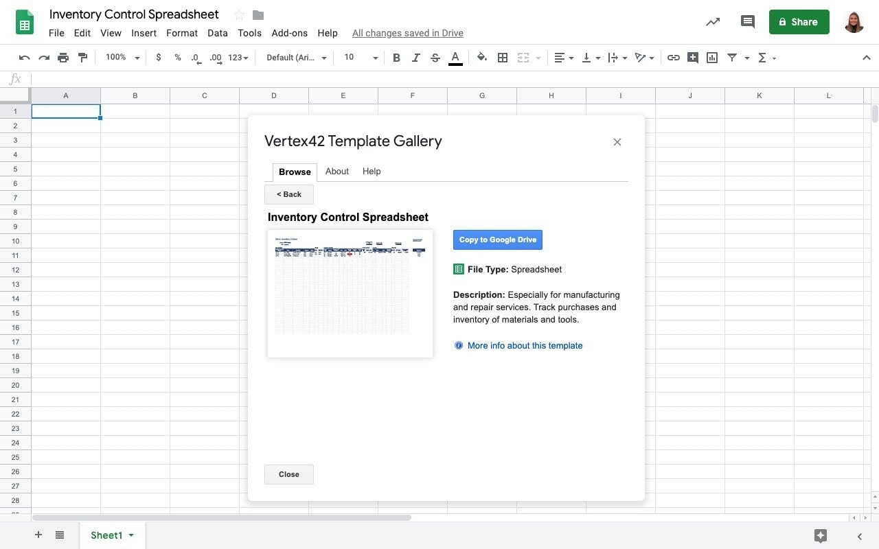 Uniform Inventory Template from blog.sheetgo.com