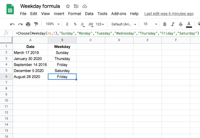 weekday-function-google-sheets-4