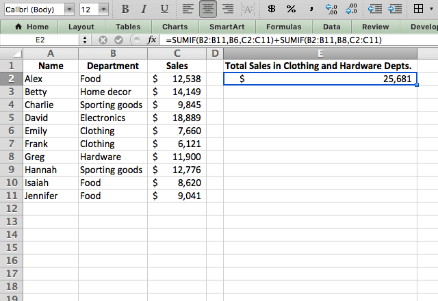 4. SUMIF cell reference example sumif excel cell reference 4
