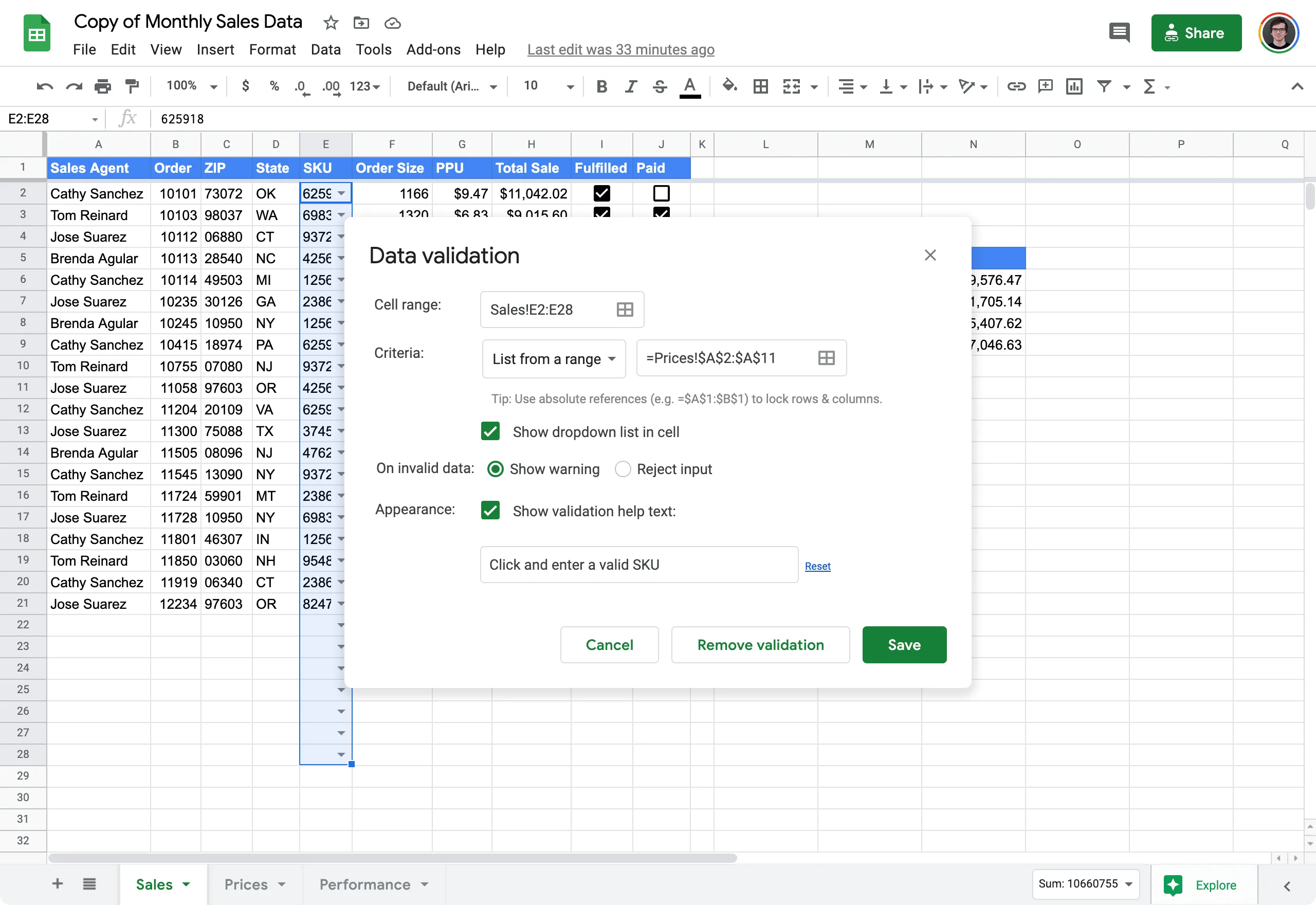 Validate input with check mark - Excel formula