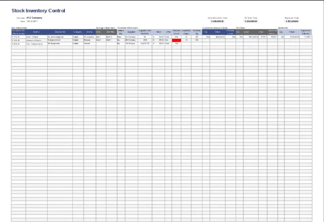 Top 10 Inventory Tracking Excel Templates Stock Inventory Control 4