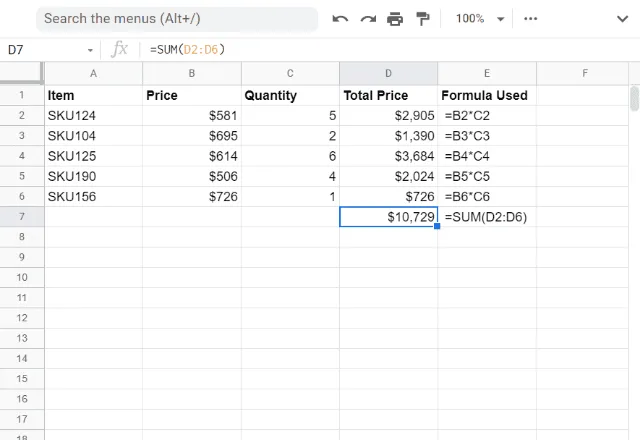 Myrde bronze bar How to use the SUMPRODUCT function in Google Sheets - Sheetgo Blog