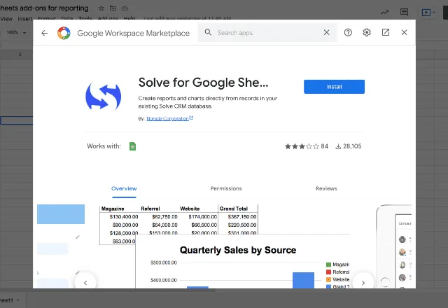 add-ons for reporting 4 Solve for Google Sheets