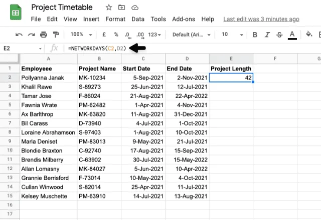 Date Dif GS – 3 google sheets between two dates 3