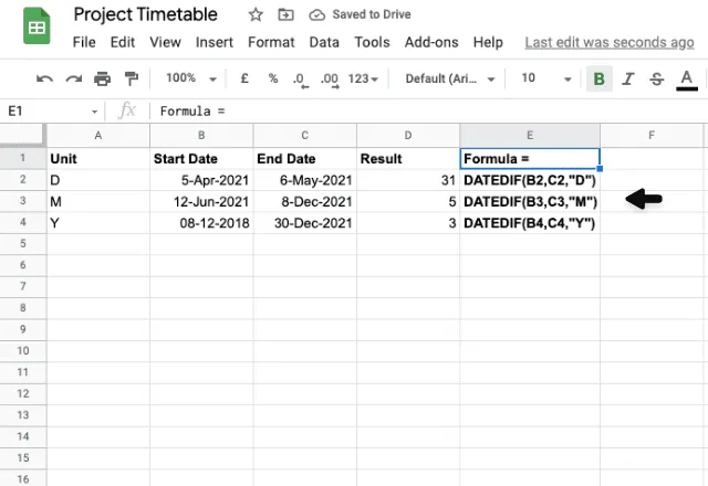 google sheets between two dates 5