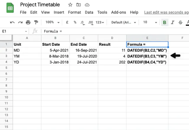 google sheets between two dates 6