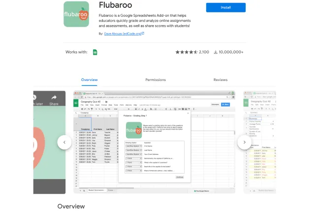 Flubaroo add-on for education