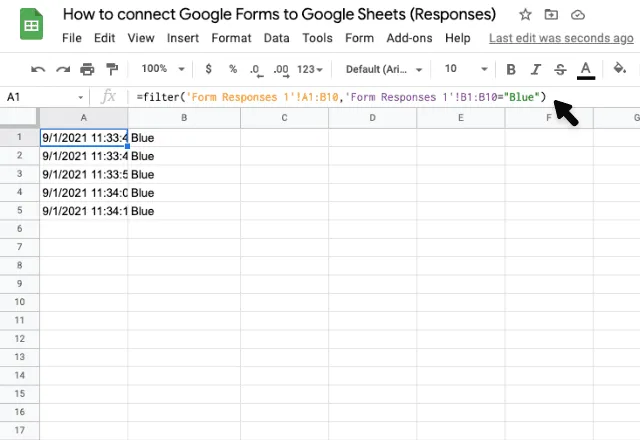 google forms to google sheets 2