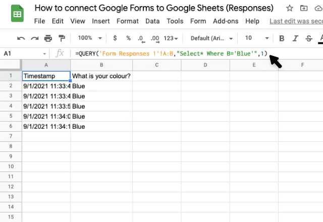 google forms to google sheets 1