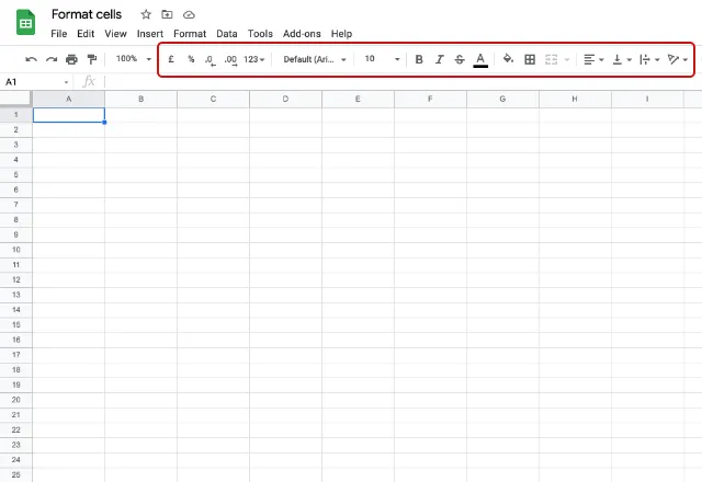 format cells in google sheets 1