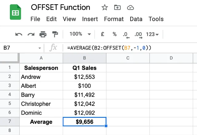 OFFSET function 4