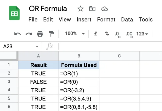 OR formula in google sheets 2 OR formula in google sheets 2