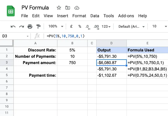 present value formula