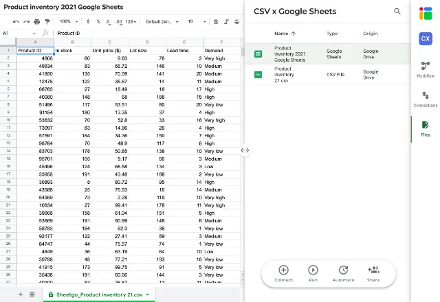 import csv to google sheets 7