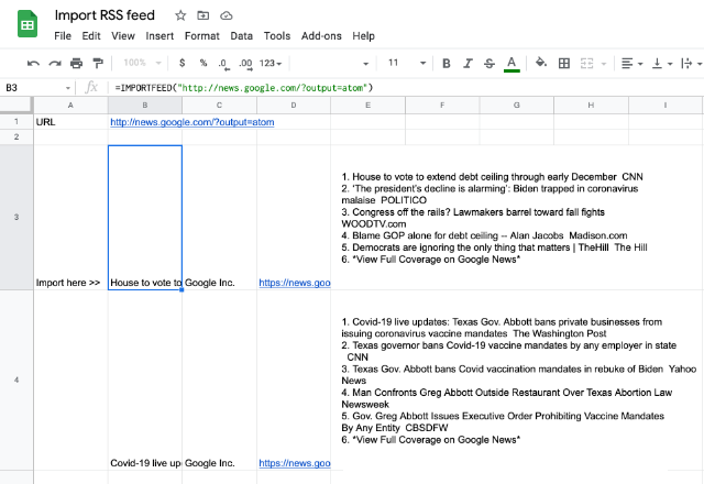 rss to google sheets 4