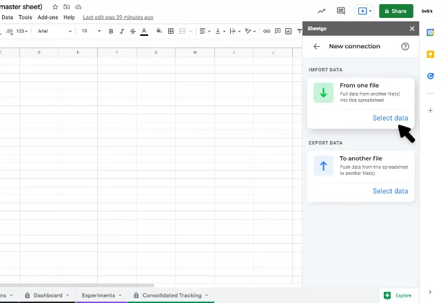 Connect Google Sheets Import file