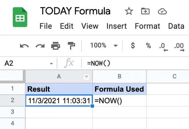 TODAY function in Google Sheets 3