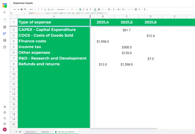 Income statement template in Google Sheets Sheetgo Blog