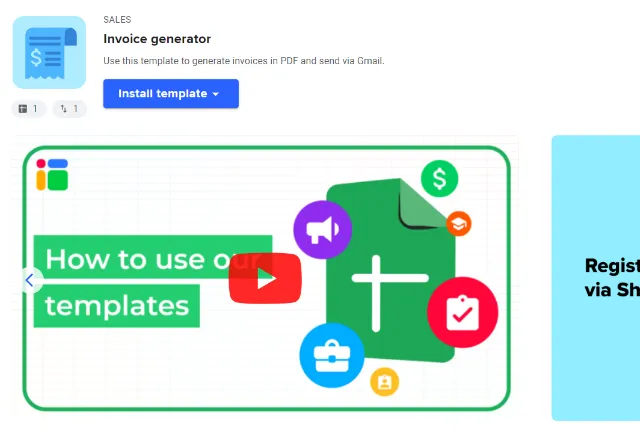 invoice generator install template