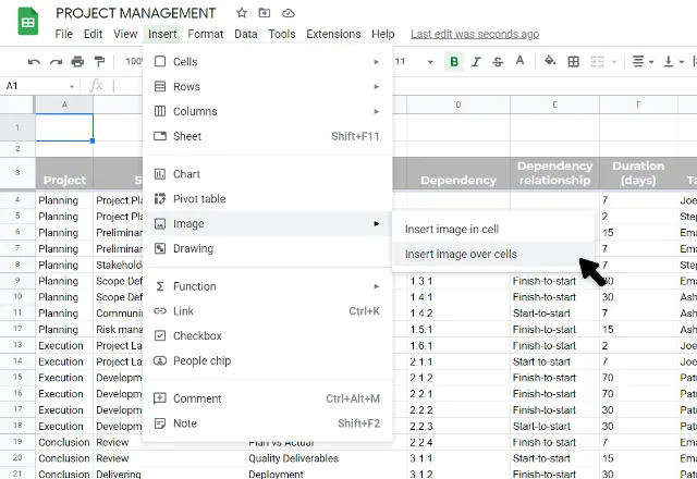 google sheets image in cell 3