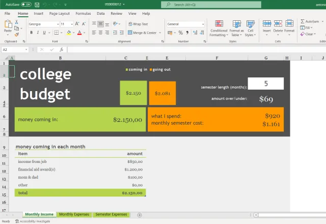 Free budget template in Excel 4