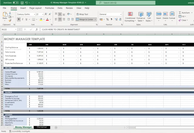 excel bills template