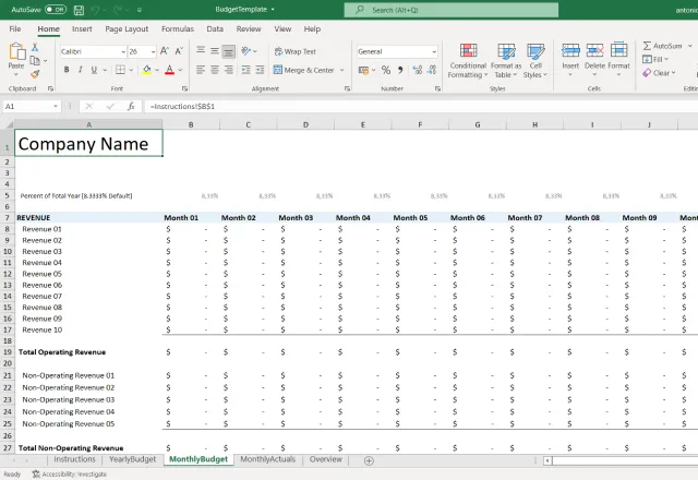 Free budget template in Excel 8