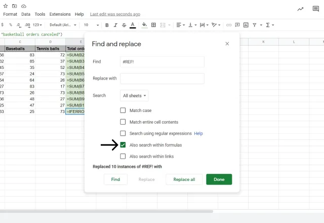 ref error google spreadsheet 7