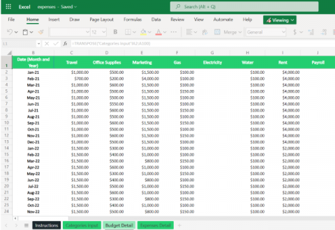 Budget vs actual template in Excel (Automated) - Sheetgo Blog