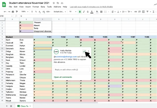 notes and comments – 12 Google Sheets comment vs note 11