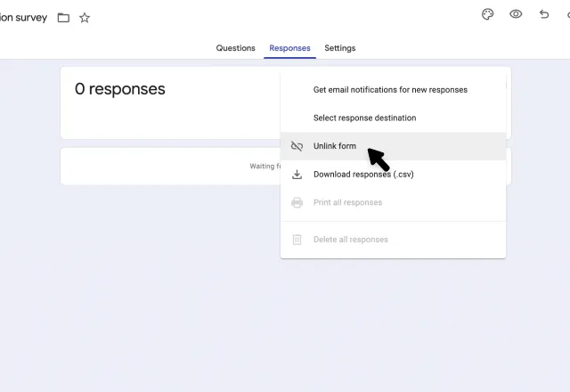 How to delete a response from google forms?