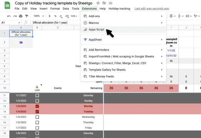 holiday-tracking-google-apps-script
