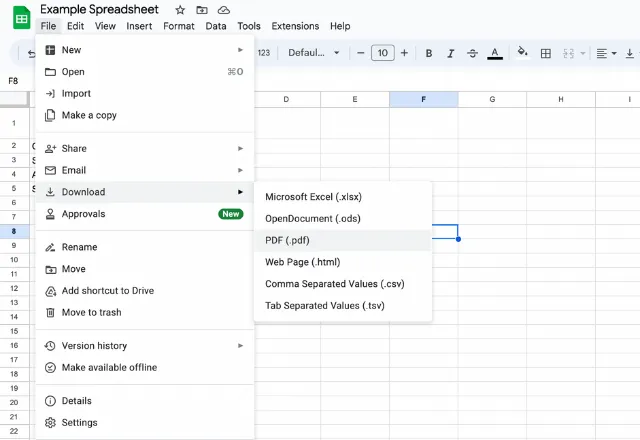 How To Convert Google Sheets To PDF 1